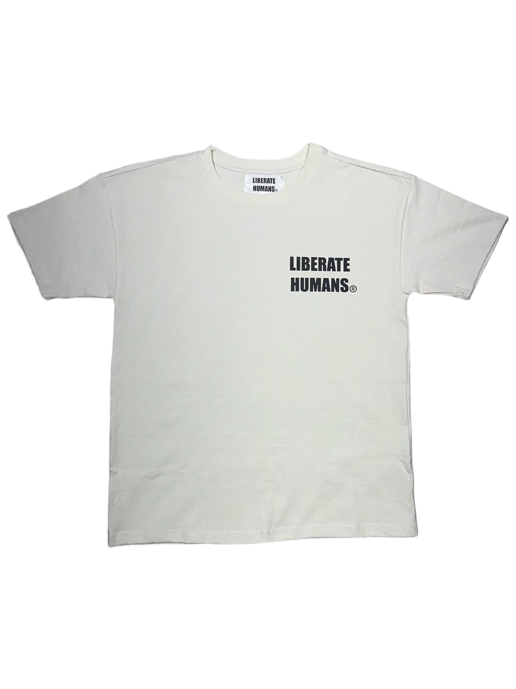 LIBERATE HUMANS Heavy Messenger Tee - White/red