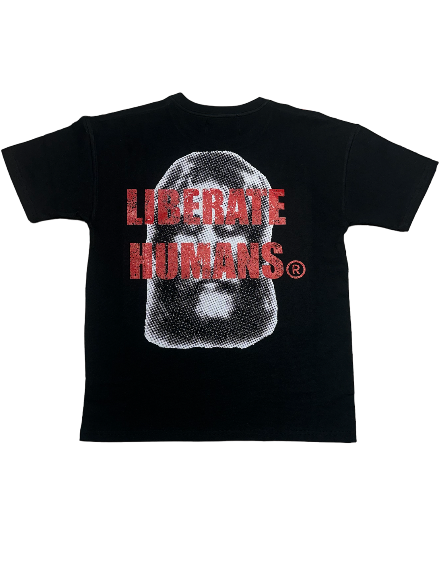 LIBERATE HUMANS Heavy Messenger Tee - Black/Red