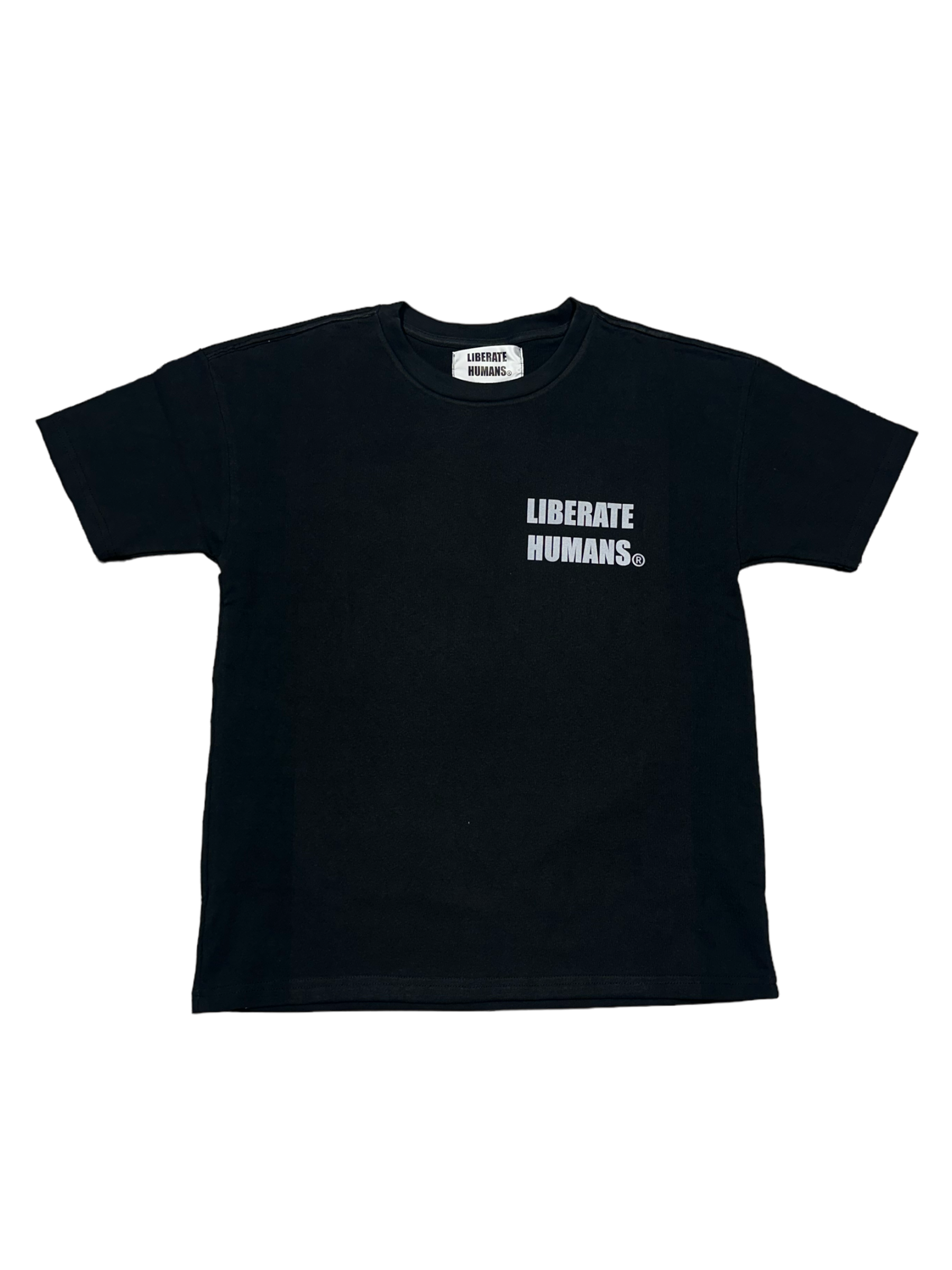 LIBERATE HUMANS Heavy Messenger Tee - Black/Reflective