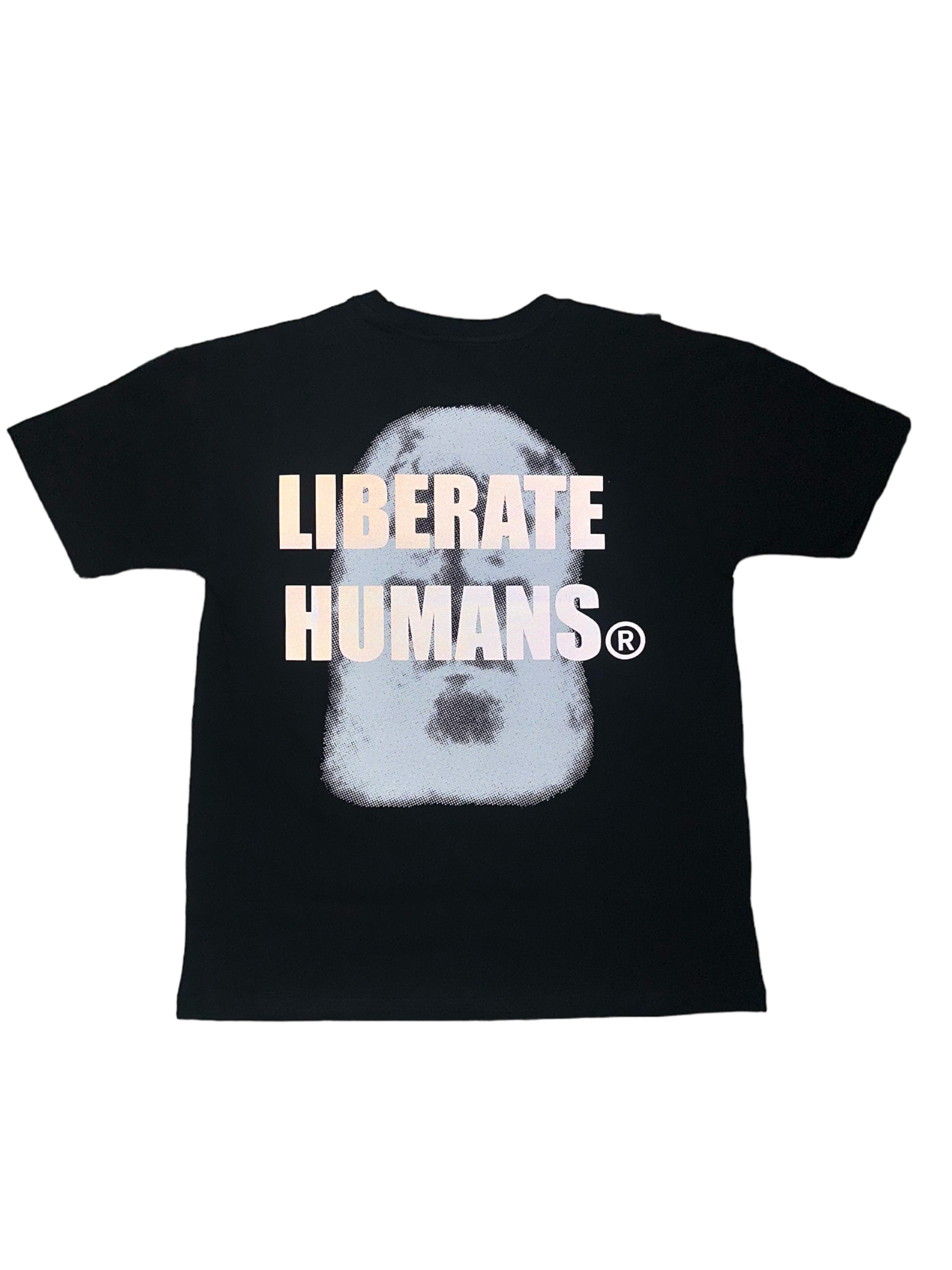 LIBERATE HUMANS Heavy Messenger Tee - Black/Reflective